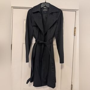 Express Classic Black Trench Coat